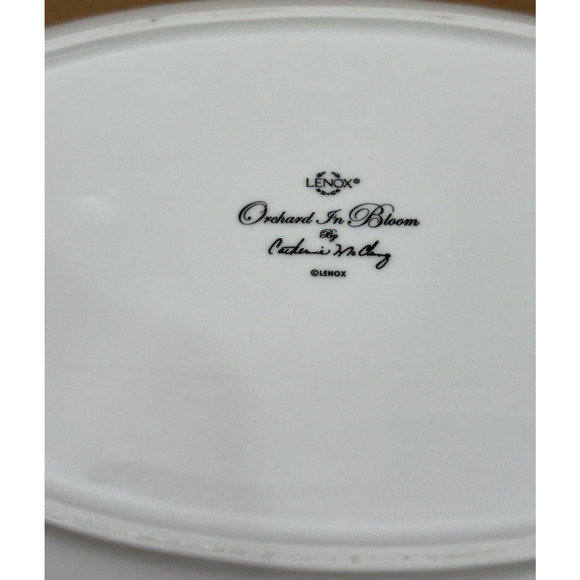 Lenox Orchard in Bloom "Bless This Home" Ceramic Serving Tray 11" x 7. 25" Apple - Picture 8 of 8